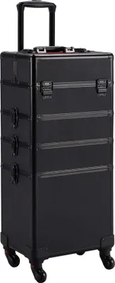 Immagine prodotto di VDD - Valigetta per truccatori - Valigetta per trucco - Trolley per trucco - Valigetta da parrucchiere - Beauty case - Valigetta per cosmetici - Valigetta per trucco - Beauty case con ruote - Nero - 35 x 25 x 76 cm