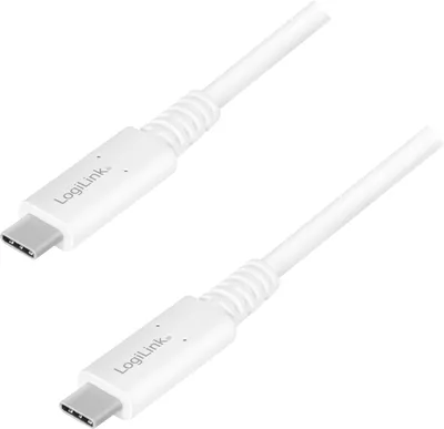 Produktbild von LogiLink CU0180, 0,8 m, USB C, USB C, 40 Gbit/s, Weiß