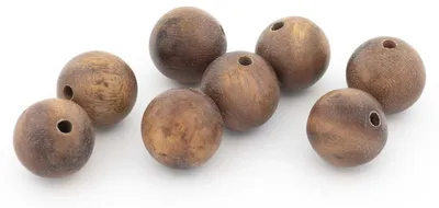 Produktbild von Vintageparts Sandelholz Perlen Natur 10mm 8 Stück Holzperlen