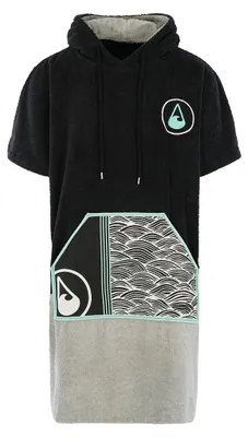Image de Poncho pour adultes - Séchage rapide - Couleur bleu marine/blanc/rouge - Taille L