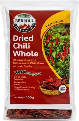Image de Piments chili entiers séchés, 100 g, Red Hill