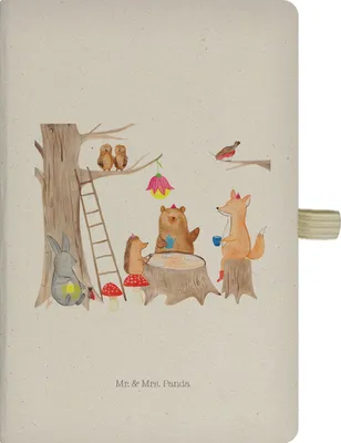 Produktbild von Mr. & Mrs. Panda Journal Waldtiere Picknick - Transparent - Geschenk, Wald, notizbuch, Eichhörnchen, Notizheft, Reisetagebuch, Igel, Lustige Sprüche, Fuchs, Adressbuch