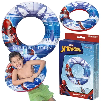 Produktbild von MARVEL Spider-Man aufblasbarer Schwimmring für Kinder, Schwimmring für den Pool, 56 cm