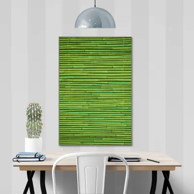 Produktbild von banjado Magnettafel aus Glas, beschreibbar, 50x75cm groß, ESG Sicherheitsglas mit Motiv Bambus Grün [MTGH2 10353]