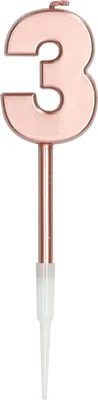 Produktbild von Rosy Blush Zahlenkerze 3 roségold 14cm