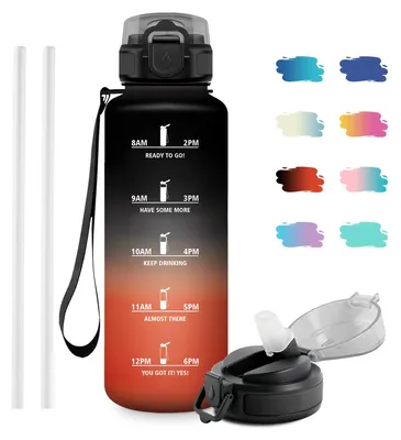Produktbild von Sport Trinkflasche 1,5L mit Zeitmarkierung, auslaufsicher, Kohlensäure