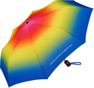 Produktbild von Benetton Regenschirm Damen Minischirm Taschenschirm Automatik Farbverlauf