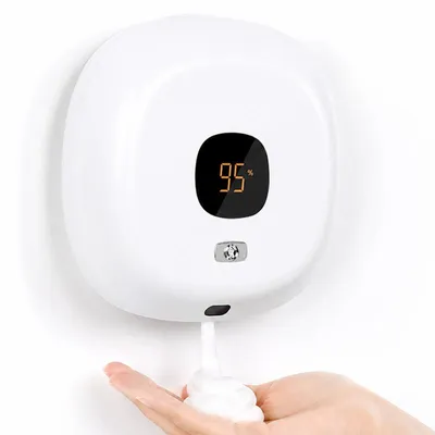 Produktbild von Automatischer Sensor-Seifenspender 300ml, Wandmontage, USB-C Wiederaufladbar, Schaumspender mit LED-Anzeige, 3 Dosierstufen, Berührungslos für Bad & Küche