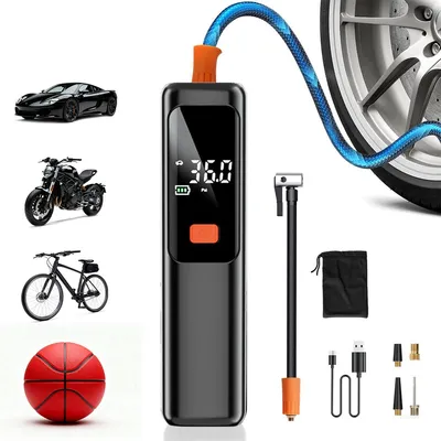 Produktbild von Kabellose Elektrische Luftpumpe 7.4V, 4000mAh, 150 PSI, USB-C, Digitaldisplay, tragbarer Kompressor für Auto, Fahrrad, Motorrad & Bälle