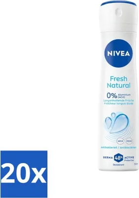 Immagine prodotto di Nivea - Deodorante Spray - Fresco Naturale - 48 ore a lunga durata - 150 ml - Confezione risparmio - 20 pezzi