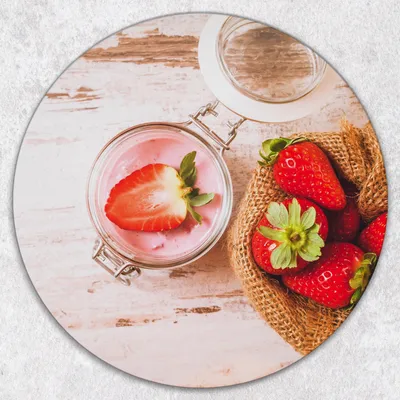 Produktbild von Glas-Herdabdeckplatten Glaskeramikkochfeld-Abdeckung Spritzschutz Glas Runden Schneidebrett fi40 cm - Obst Holz