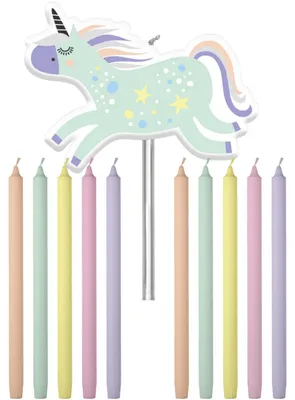 Produktbild von Kerzen Unicorns & Rainbows 10cm - 11 Stück