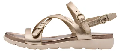 Produktbild von Tamaris Damen Plateau Sandalen, Leder, Beige, Riemchen, offene Schuhspitze, flacher Absatz