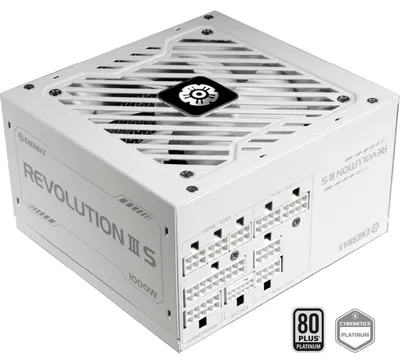 Produktbild von REVOLUTION III S 1000W (weiß, 1x 12-Pin High Power GPU, 4x PCIe Kabelmanagement, 1000 Watt)