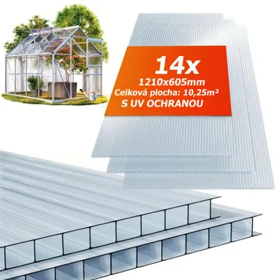 Immagine prodotto di Policarbonato cavo MARK 4mm, 60,5x121x0,4cm, 14pz, trasparente