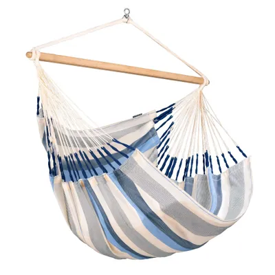 Immagine prodotto di La Siesta Domingo Sea Salt Kingsize sedia sospesa XL resistente alle intemperie sedia sospesa blu