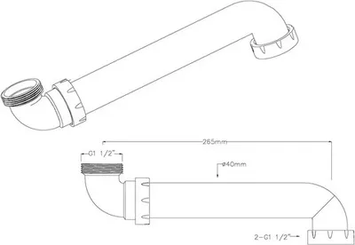 Produktbild von veporit. Raumspar-Ablaufbogen 1 1/2 x Ø40 mm weiß"