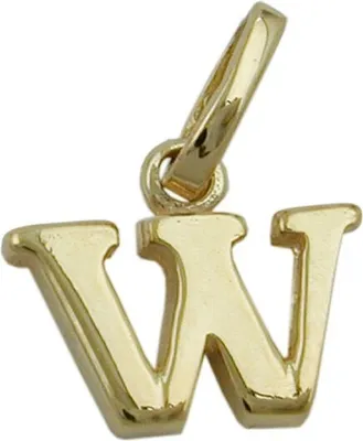 Produktbild von Anhänger Einhänger ' W ' Goldbuchstabe Buchstabe aus 375 Gold Gelbgold Uni