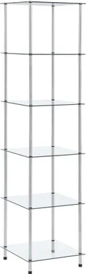 Obrázek produktu pro 6patrová police průhledná 40 × 40 × 160 cm tvrzené sklo