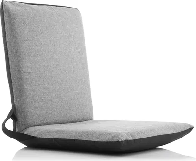 Produktbild von InnovaGoods® Bodenliegestuhl Sitinel, bequem und funktional, mit verstellbarer Rückenlehne und gepolstertem Kissen, schwarz-graue Farbe, Kunststoff und 60% Baumwolle, ideal zum Entspannen und Ausruhen