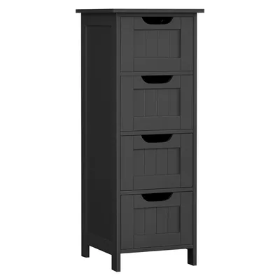 Produktbild von VASAGLE Badezimmerschrank, Badschrank, Beistellschrank mit 4 Schubladen, 30 x 30 x 82 cm, für Badezimmer, Wohnzimmer, Esszimmer, Küche, modern
