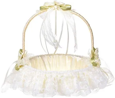 Immagine prodotto di Ibenzoa® Ampio cesto floreale di alta qualità con dettagli in punto croce – leggero e stabile, ideale per matrimoni, feste e cerimonie