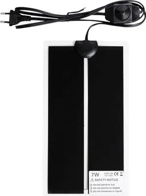 Produktbild von Heizmatte für Terrarien, 15 x 28 cm, Heizmatte für Terrarien, Heizmatte für Reptilien, wasserdicht, feuchtigkeitsbeständig, einstellbare Temperatur (0 – 35 Grad), europäischer Stecker (7 W, 220 V – 240 V).