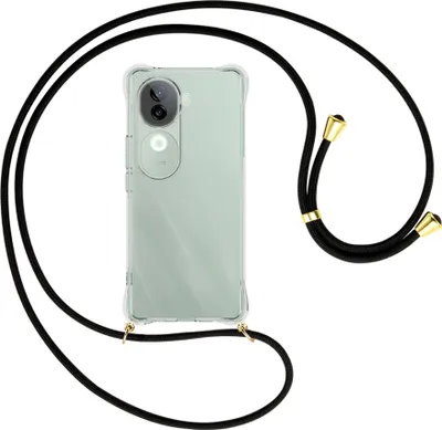 Produktbild von Handykette Backcover-Schutzhülle mit Band (Metall goldfarben) für Vivo iQOO Z9S 5G - schwarz