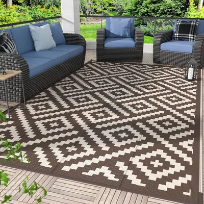 Obrázok produktu pre Odolná vonkajšia podložka Solidchoice s botanickým vzorom listov, 180 x 275 cm