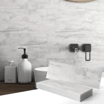 Productafbeelding van Zelfklevende tegels met 3D-marmerlook - Wandpanelen - Spatscherm voor de keuken - Waterdicht - Hittebestendig - 16 tegels - Wandtegels