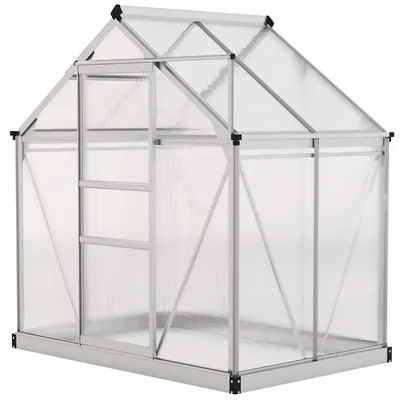 Productafbeelding van Outsunny Kas, aluminium constructie met dakraam, 190 x 132 x 201 cm