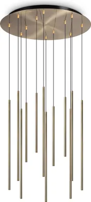 Produktbild von Ideal lux FILO SP12 LED-Pendelleuchte Struktur Messing schlankes Design pulverbeschichtet