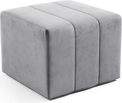 Produktbild von LIKMA Pouf, Hocker Grau 46x35x46 cm, 3D-Effekt Velvet Sitzhocker, Fußhocker, Pouf Hocker, Polsterhocker, Moderne Sitzbank, Garderobenbank, Ottoman Stoff: Jasmine 90