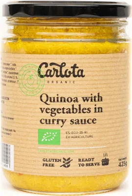 Image de RIZ QUINOO AUX LÉGUMES, CURCUMA ET CURRY, SANS GLUTENE,425 g - CARLOTA