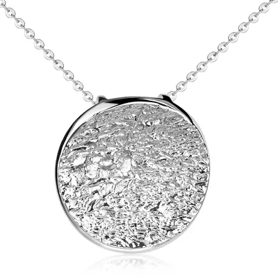 Produktbild von MATERIA by Matthias Wagner Kettenanhänger 925 Sterling Silber rund gewölbt gehämmert wahlweise mit Kette KA-515