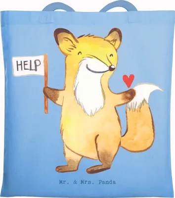 Produktbild von Mr. & Mrs. Panda Schultasche Sozialarbeiter Herz - Sky Blue - Geschenk, Tasche, Laptoptasche, dokumententasche, Tote Bag, Schulbeutel, Jutebeutel