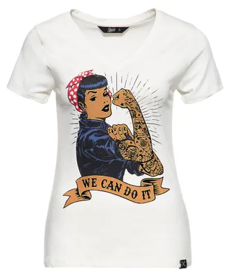 Produktbild von Queen Kerosin T-Shirt - We Can Do It Weiß L