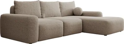 Produktbild von Selsey Carnos - Ecksofa mit Schlaffunktion, Balancekissen, Chenillebezug, Hellbraun, rechtsseitig