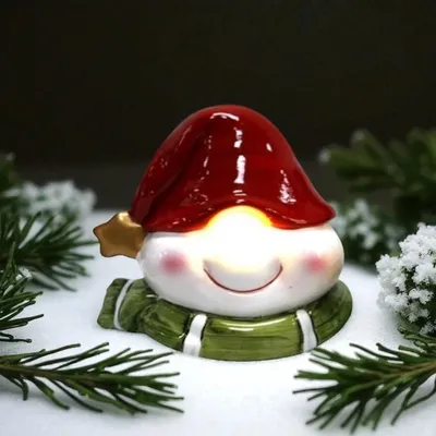 Produktbild von Figur Schneemann mit LED-Lichtern in der Nase - Weihnachtsdekoration
