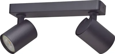 Image de Oktaplex spot de plafond 2 flammes GU10 plafonnier LED barre de spot orientable 230V spot noir