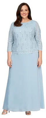 Produktbild von Alex Evenings Damen Einteiliges Übergröße, Stretch-Spitze, Mieder Kleid für beso