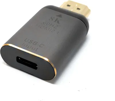 Produktbild von SYSTEM-S USB4 USB Adapter Typ C Stecker zu HDMI 2.1 Buchse 40 Gbit/s USB 4.0 Kabel in Grau