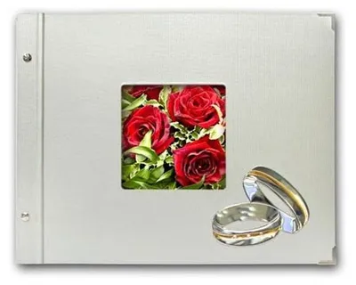 Produktbild von Fotoalbum Hochzeit Elegance silberfarben 20x34 cm Querformat 36 Seiten Spiralbindung