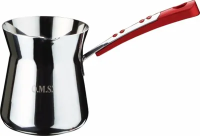 Immagine prodotto di Bollitore OMS, acciaio inossidabile 18/10, 0,85 l, argento/rosso
