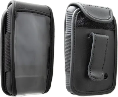 Image de caseroxx Etui en cuir avec clip ceinture compatible avec Dexcom G6 en cuir véritable, étui avec clip ceinture et fenêtre en noir