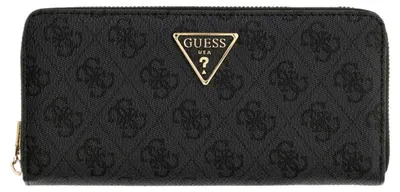 Immagine prodotto di GUESS Portafoglio in ecopelle, modello Laurel II SLG, grande, con zip, colore nero, con logo