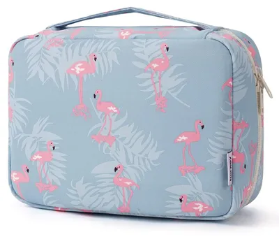Produktbild von Narwey Kulturtasche Damen - Kulturtasche Zum Aufhängen, Kulturbeutel für Damen & Herren Kosmetiktasche - Waschtasche (Flamingo)