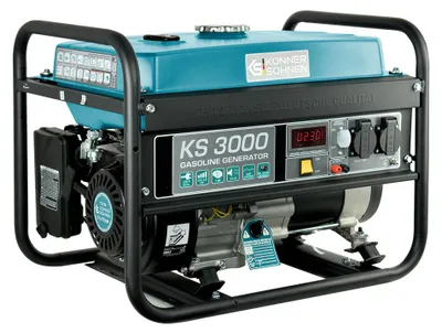 Obrázok produktu pre Könner & Söhnen KS 3000 generátor energie, 7 hp 4-taktný benzínový motor, generátor energie 3000 W, 16A, 230V generátor, garážovanie alebo kempovanie