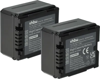 Produktbild von vhbw 2x Akku kompatibel mit Panasonic HDC-SD300, HDC-SD200, HDC-SD100, HDC-SD20, HDC-SD10 Videokamera Camcorder (700 mAh, 7,2 V, Li-Ion) + Infochip