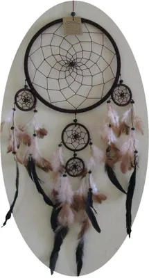 Zdjęcie produktu dla Dreamcatcher Dreamcatcher Feathers Dreams Gift Decor Wiszący Gong Wiatrowy Harmonizacja Pokoju 21 cm, brązowy
